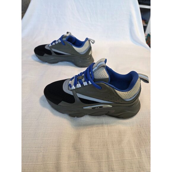 Dior B22 Men’s Sneakers Size 41 (US 8) Grey Black Blue Mesh Leather Pre-Owned - Picture 5 of 16
